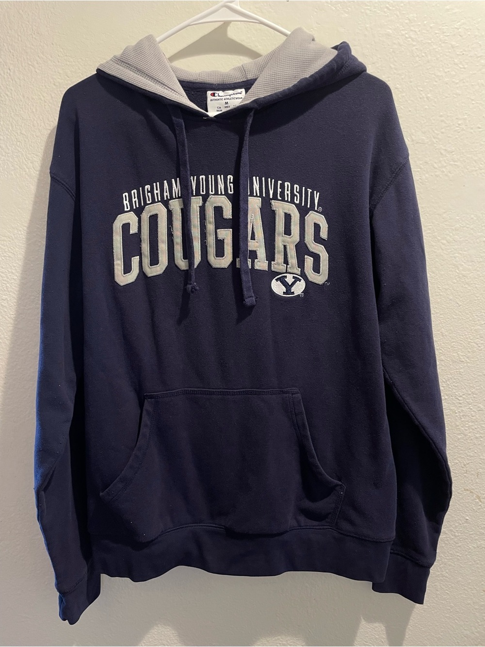 Champion Navy Brigham Young University Cougars Hooded Sweatshirt